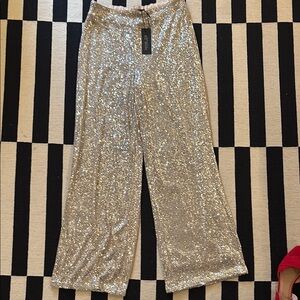 Wide Leg Sequin Pants